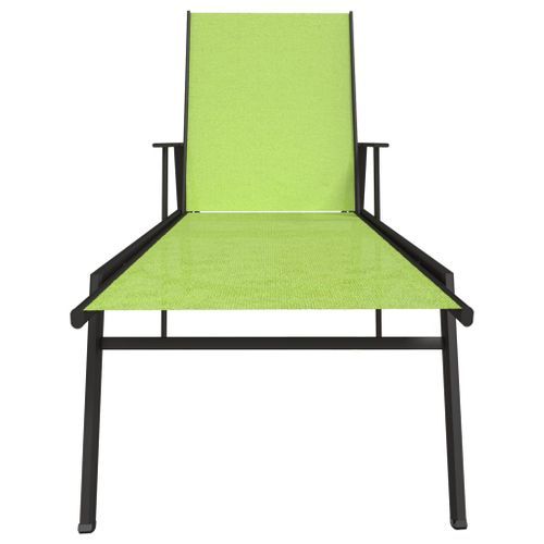 Chaise Longue Acier Et Tissu Textilène Vert 16 Chaise longue Acier et tissu textilène Vert - Photo n°2; ?>