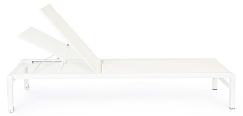 Chaise longue aluminium blanc avec roulettes Koni - Photo n°2; ?>