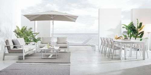 Chaise longue aluminium blanc avec roulettes Koni - Photo n°3; ?>