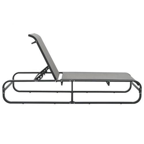 Chaise longue Aluminium et textilène - Photo n°2; ?>