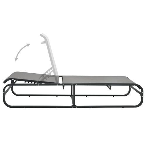 Chaise longue Aluminium et textilène - Photo n°3; ?>
