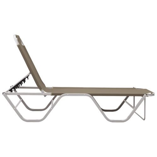 Chaise longue Aluminium et textilène Taupe - Photo n°3; ?>