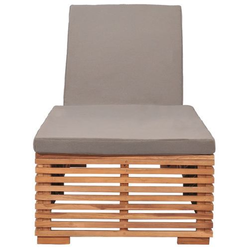 Chaise Longue Avec Coussin Gris Foncé Bois De Teck Solide 16 Chaise longue avec coussin gris foncé Bois de teck solide - Photo n°2; ?>