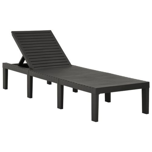 Chaise longue avec coussin Plastique Anthracite - Photo n°2; ?>