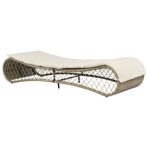 Chaise Longue Avec Coussin Résine Tressée Gris 16 Chaise longue avec coussin Résine tressée Gris - Photo n°2; ?>