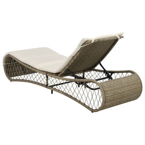 Chaise Longue Avec Coussin Résine Tressée Gris 17 Chaise longue avec coussin Résine tressée Gris - Photo n°3; ?>