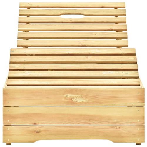 Chaise longue avec coussin vert vif Bois de pin imprégné 4 - Photo n°3; ?>