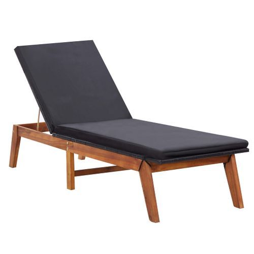 Chaise longue avec table Résine tressée et bois d'acacia massif - Photo n°3; ?>