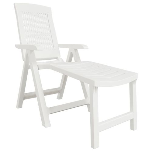 Chaise longue blanc plastique - Photo n°2; ?>