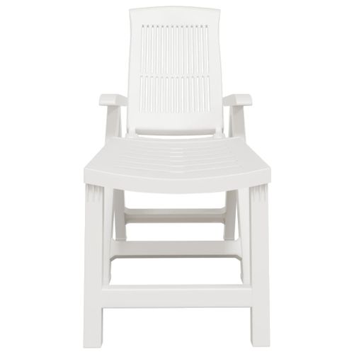 Chaise longue blanc plastique - Photo n°3; ?>
