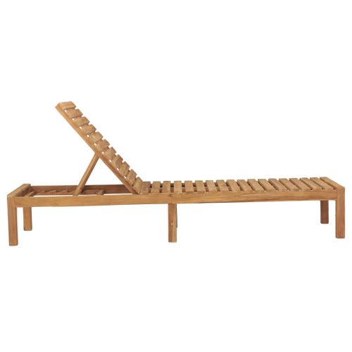 Chaise longue Bois de teck solide - Photo n°3; ?>