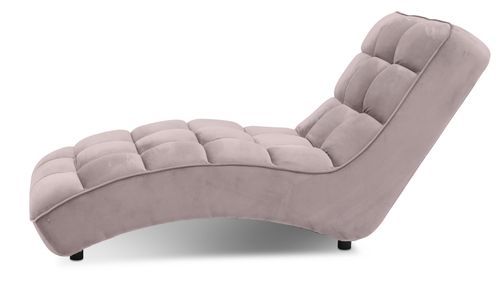 Chaise longue d'intérieur design velours rose balai capitonné Rikal - Photo n°2; ?>