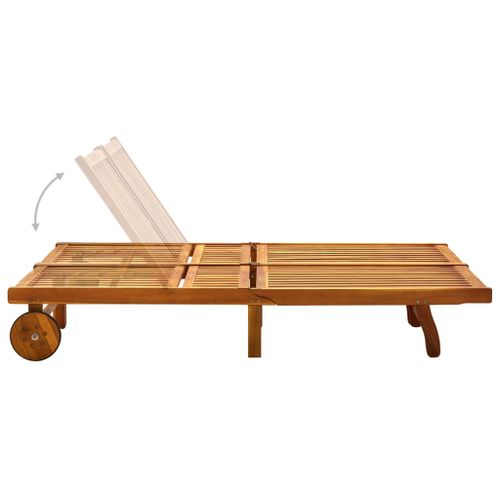 Chaise Longue De Jardin 2 Places Avec Coussins Acacia Solide 11 15 Chaise longue de jardin 2 places avec coussins Acacia solide 11 - Photo n°3; ?>