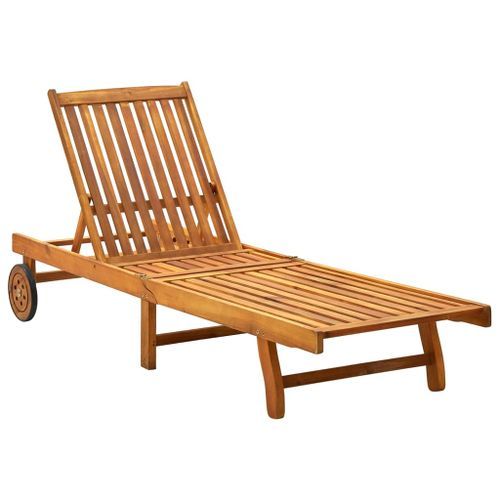 Chaise Longue De Jardin Avec Coussin Bois D'acacia Solide 37 24 Chaise longue de jardin avec coussin Bois d'acacia solide 37 - Photo n°2; ?>
