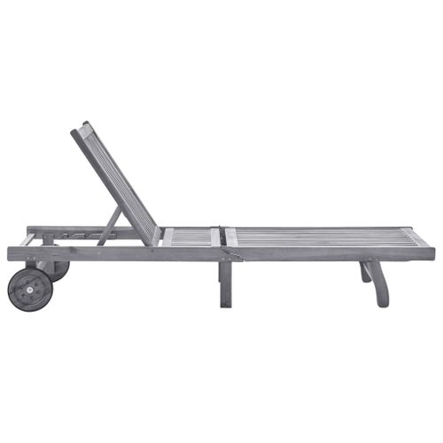 Chaise Longue De Jardin Avec Coussin Gris Bois D'acacia Solide 5 14 Chaise longue de jardin avec coussin Gris Bois d'acacia solide 5 - Photo n°2; ?>