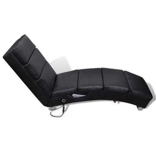 Chaise longue de massage Noir Similicuir - Photo n°2; ?>