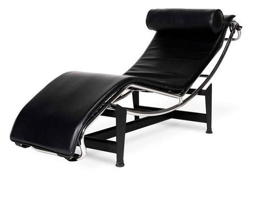 chaise longue design cuir noir Mavah - Photo n°3; ?>