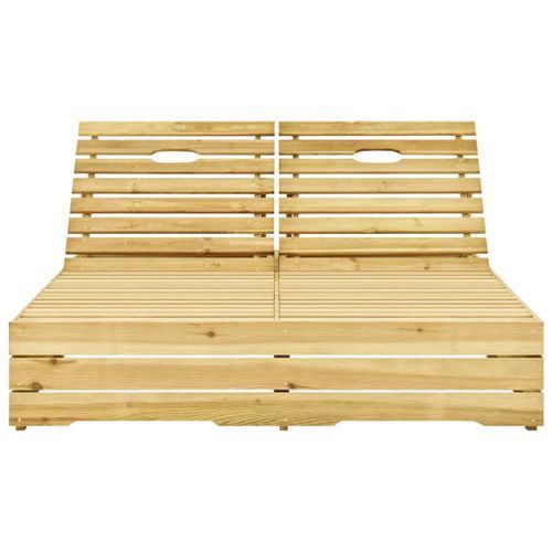 Chaise longue double avec coussins Bois de pin imprégné 7 - Photo n°3; ?>
