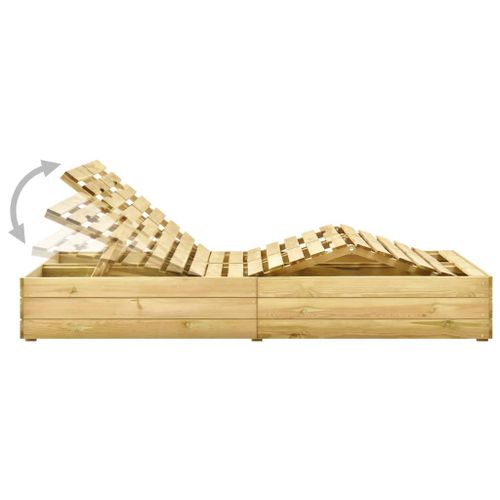 Chaise Longue Double Avec Coussins Bois De Pin Imprégné 2 19 Chaise longue double avec coussins Bois de pin imprégné 2 - Photo n°3; ?>