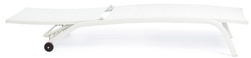 Chaise longue en aluminium avec roues blanc Chloé - Lot de 4 - Photo n°3; ?>