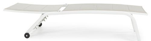 Chaise longue en aluminium et textylène blanc Chloé - Lot de 4 - Photo n°3; ?>