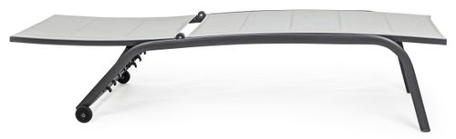 Chaise longue en aluminium et textylène noir Chloé - Lot de 4 - Photo n°3; ?>