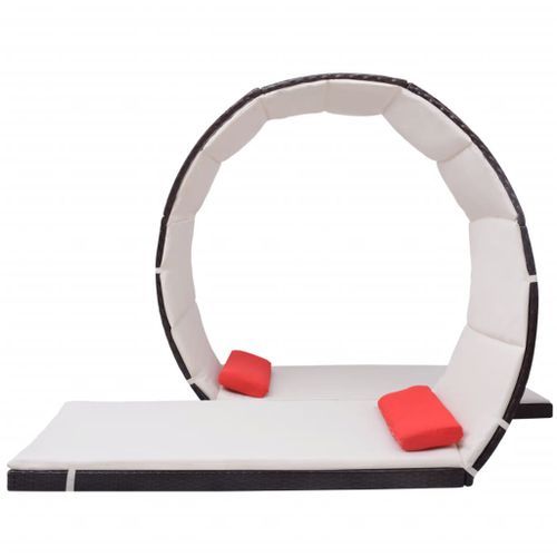 Chaise longue Forme de boucle Résine tressée Marron - Photo n°2; ?>