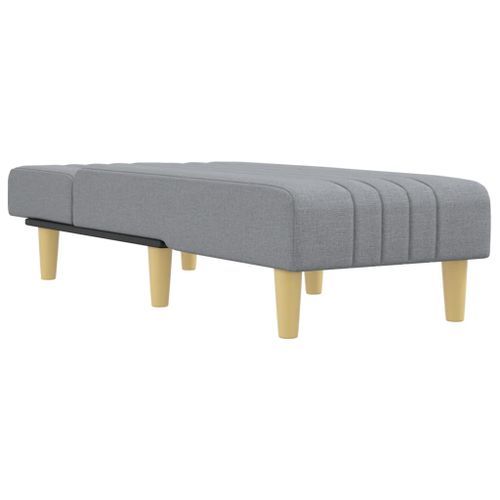 Chaise longue gris clair tissu - Photo n°3; ?>