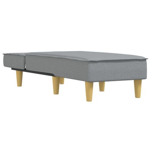 Chaise longue gris clair tissu - Photo n°3; ?>