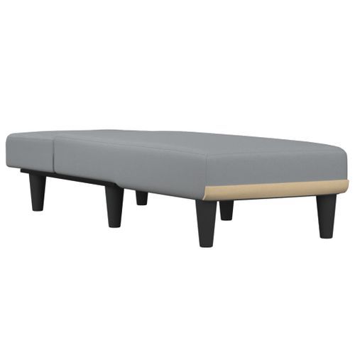 Chaise longue gris clair tissu - Photo n°3; ?>