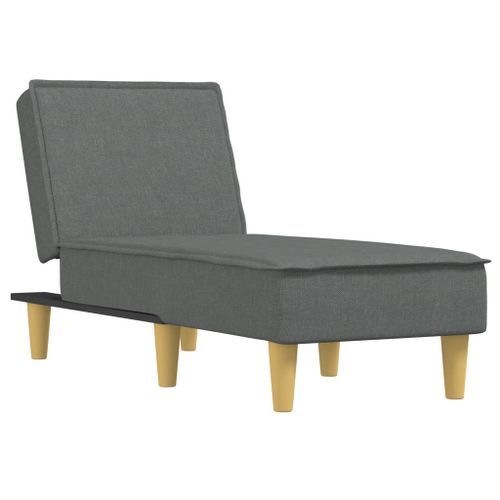 Chaise longue gris foncé tissu - Photo n°2; ?>