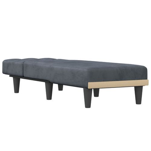 Chaise longue gris foncé velours - Photo n°3; ?>