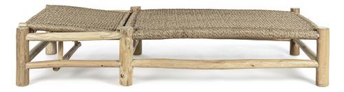 Chaise longue inclinable en bois teck naturel Landry - Photo n°3; ?>