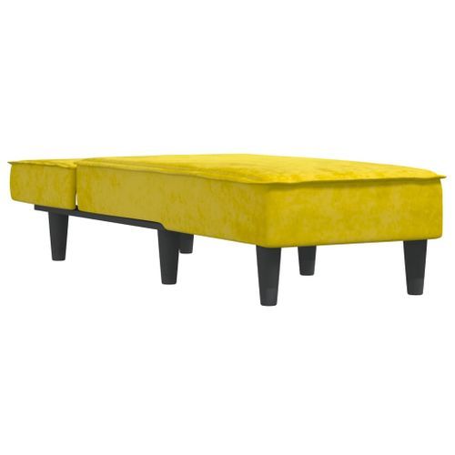 Chaise longue jaune velours - Photo n°3; ?>