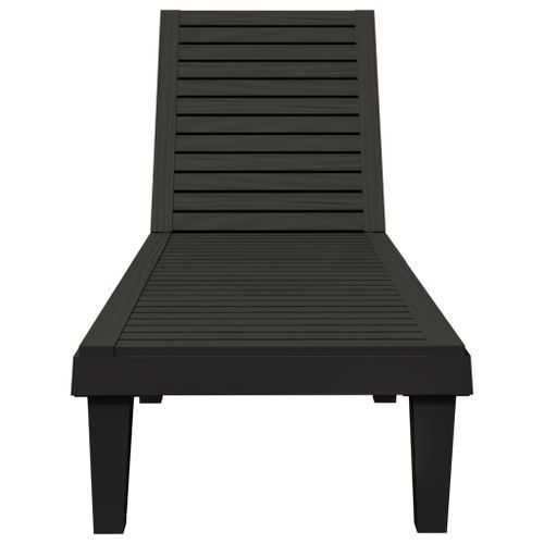 Chaise longue noir 155x58x83 cm polypropylène - Photo n°3; ?>