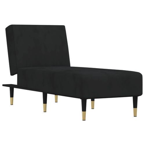 Chaise longue noir velours - Photo n°2; ?>