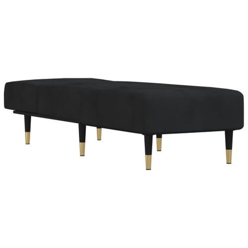 Chaise longue noir velours - Photo n°3; ?>