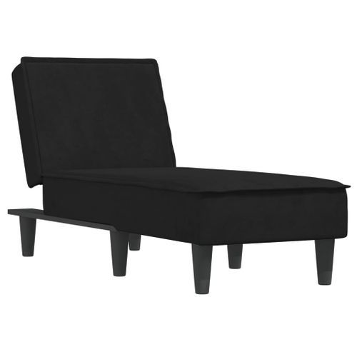 Chaise longue noir velours - Photo n°2; ?>