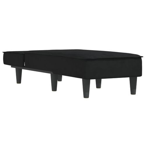 Chaise longue noir velours - Photo n°3; ?>