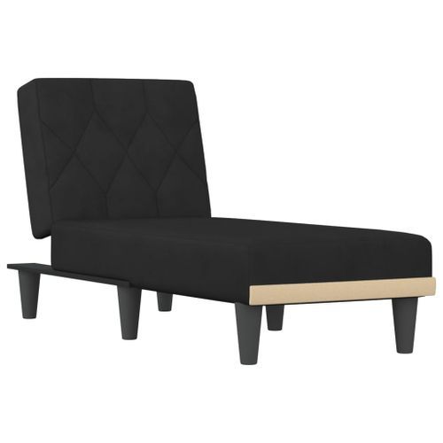 Chaise longue noir velours - Photo n°2; ?>