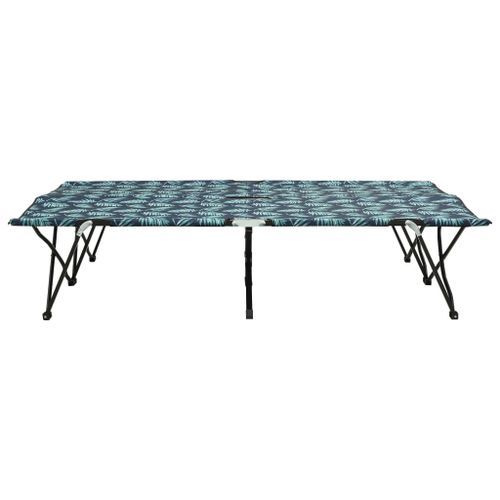 Chaise longue pliable 2 places Motif de feuilles Acier - Photo n°2; ?>