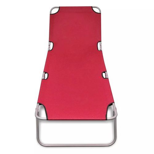 Chaise longue pliable Acier enduit de poudre Rouge - Photo n°2; ?>
