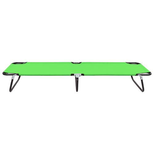 Chaise longue pliable Acier Vert - Photo n°2; ?>