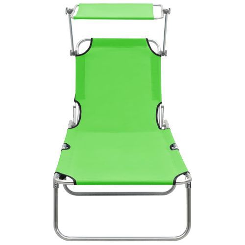 Chaise Longue Pliable Avec Auvent Acier Vert Pomme 19 Chaise longue pliable avec auvent Acier Vert pomme - Photo n°3; ?>