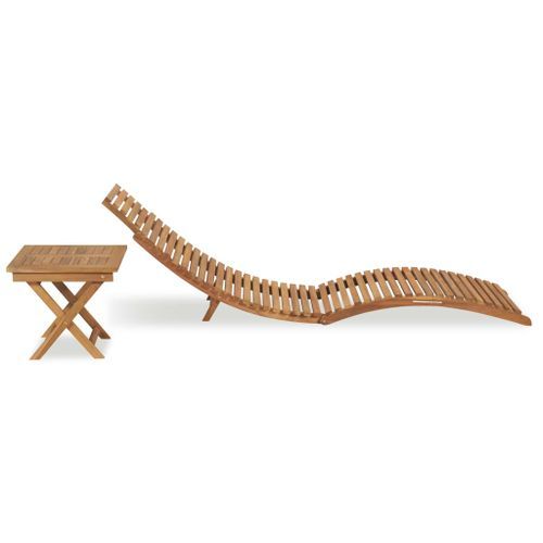 Chaise Longue Pliable Avec Table Bois De Teck Solide 23 Chaise longue pliable avec table Bois de teck solide - Photo n°3; ?>