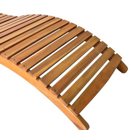 Chaise longue pliable Bois d'acacia solide - Photo n°2; ?>