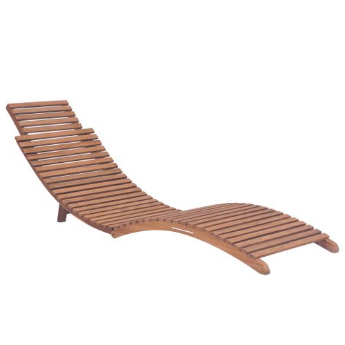 Chaise longue pliable Bois de teck solide - Photo n°2; ?>