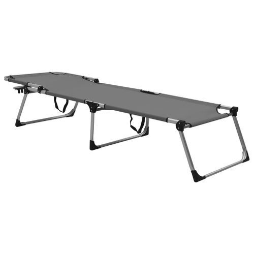 Chaise longue pliable extra haute pour seniors Gris Aluminium - Photo n°2; ?>