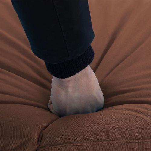 Chaise longue pliable Tissu Oxford Marron - Photo n°2; ?>