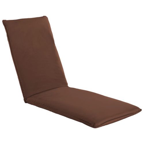 Chaise longue pliable Tissu Oxford Marron - Photo n°3; ?>